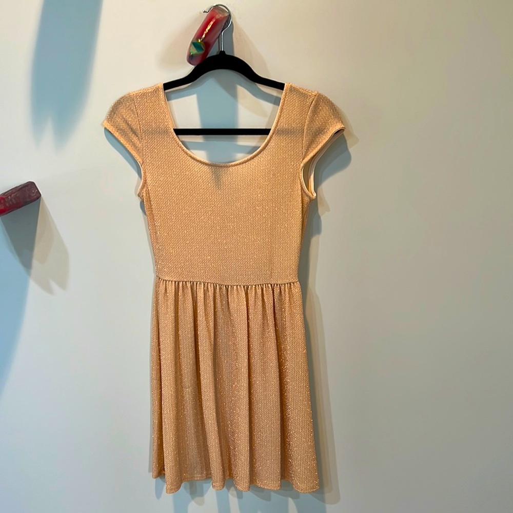 One Clothing pretty Gold Shimmer party dress. Size Small. Great condition.